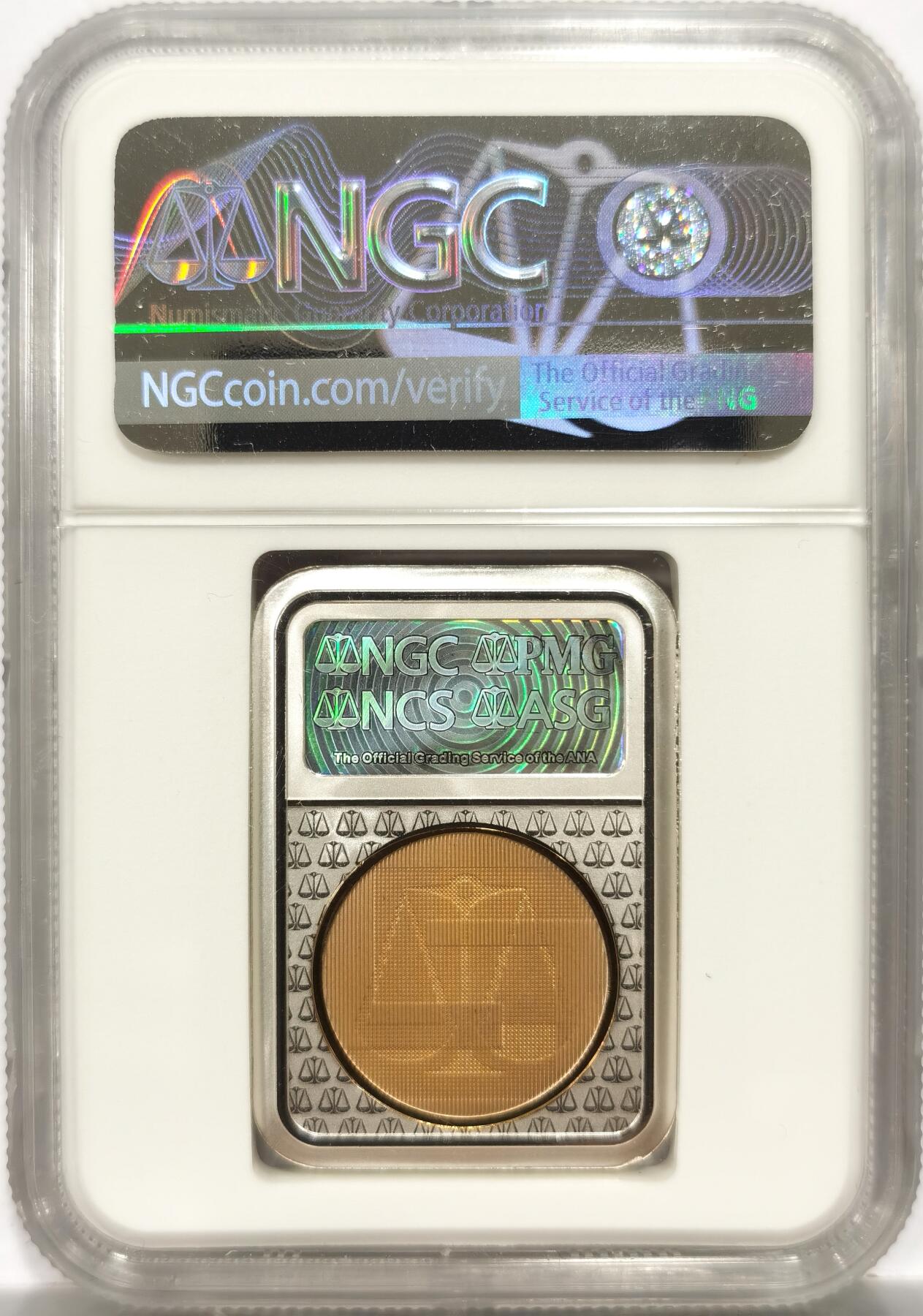 博洋堂世界钱币拍卖第153期（全场包邮） NGC PF70UC 2019年上海恩颉藏商务信息咨询有限公司开业五周年纪念章，22g999银镀铜，少见评级币异型