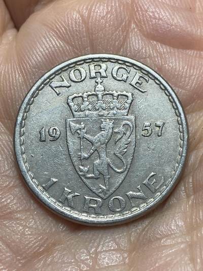 2025年第一百三十七场(总第一百六十三场）外国好品散币场(免佣金) - 挪威🇳🇴1957年1克朗(哈康七世时期第四版，关门年)