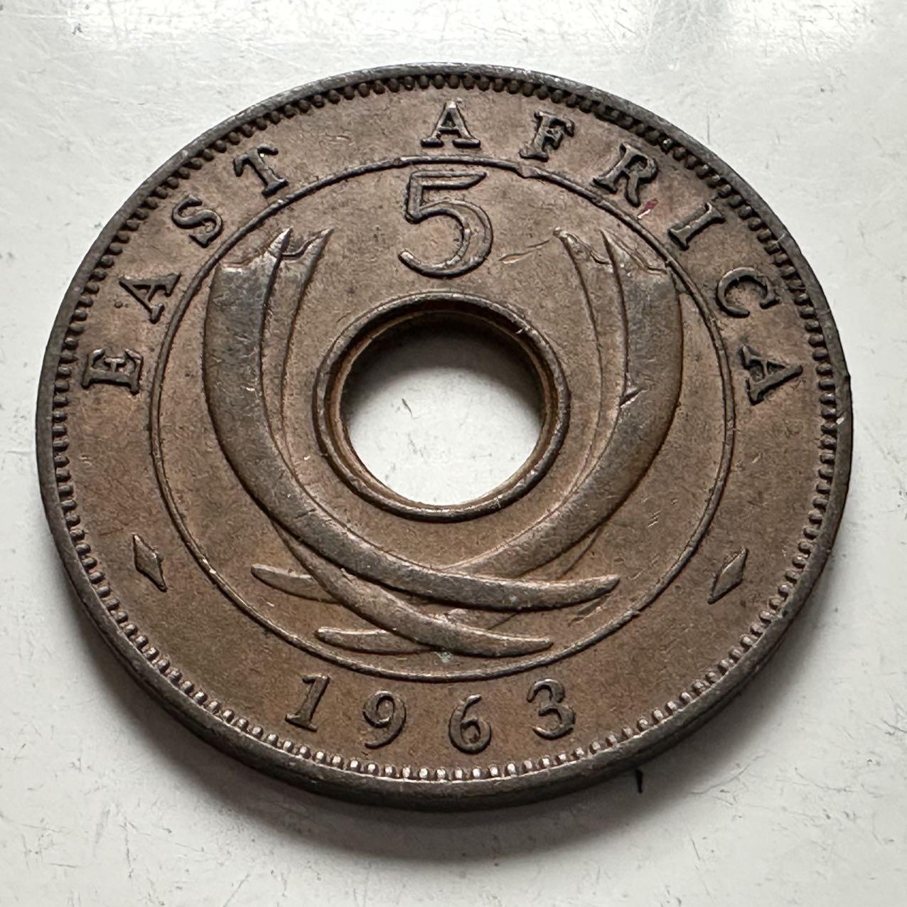 🌹外币初藏🌹🐯2025年第141场  每周二四六晚8️⃣点 接代拍 英属东非1963年五分