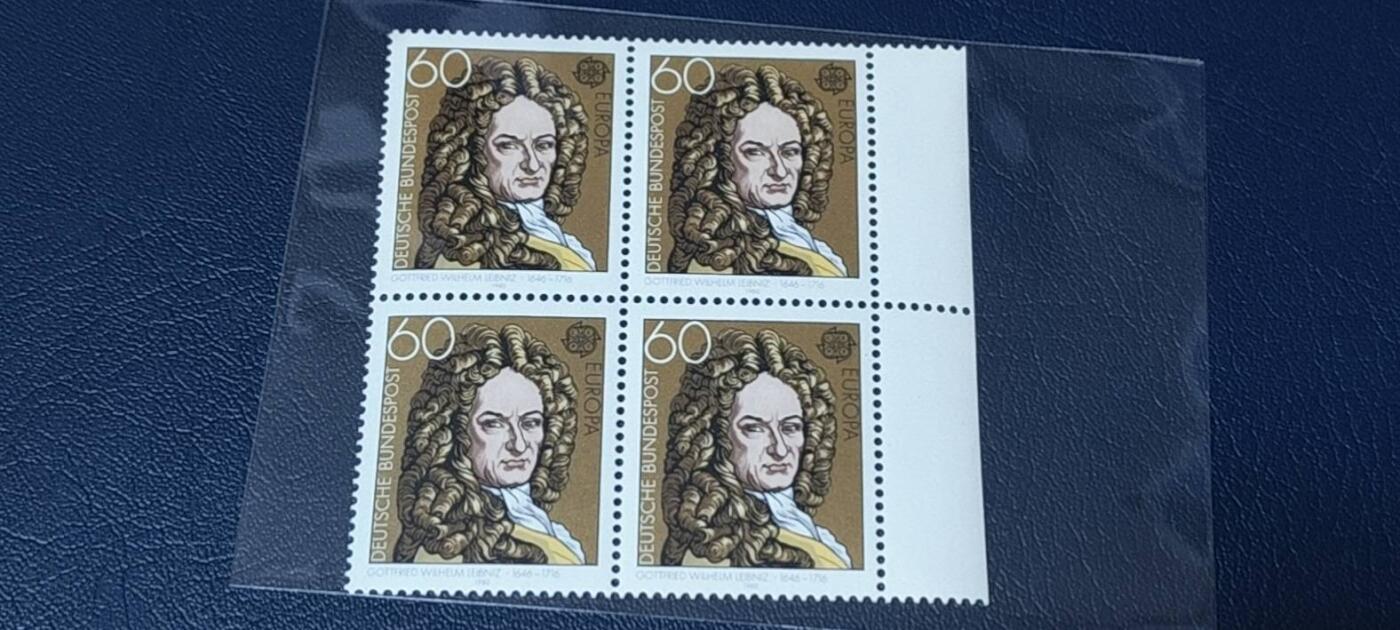 德国邮票专场，都是人物题材 德国  四方联，1980年发行：学者马格努斯，品相如图