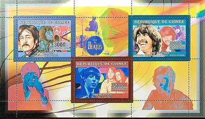 ↓君缘收藏682期☞钱币邮品↓无佣金、可寄存、满30元包邮  - 几内亚邮票，2006年英国摇滚披头士乐队邮票小版张