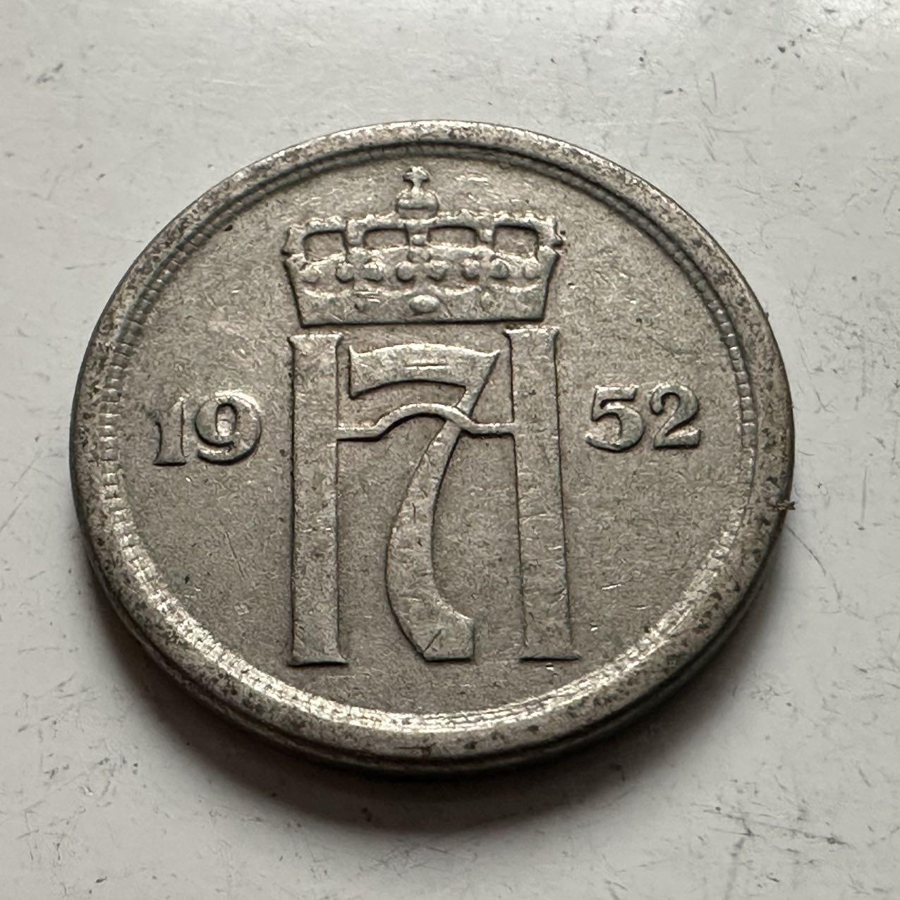 🌹外币初藏🌹🐯2025年第141场  每周二四六晚8️⃣点 接代拍 挪威1952年25欧尔