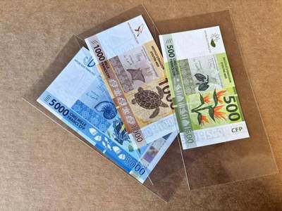 【Blue Auction】世界纸币精拍第763期——18级TOP拍卖/信誉/品质/专业/高效💫 - 【一组3张】法属太平洋 500-5000法郎 全新UNC