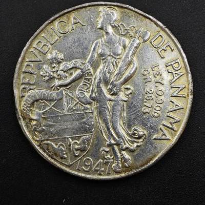 【淘币小摊】实时拍第八百三十拍   银币套币场   满百包邮可预留二周 每周一统一发货   - 巴拿马1947年1巴波亚银币