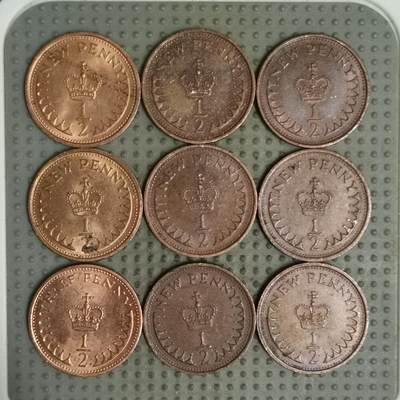 2025年第140场各国散币拍卖（总第140场） - 英国1/2便士9枚