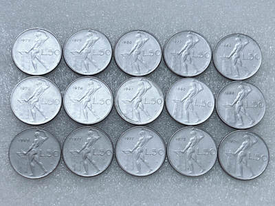 第一海外回流一元起拍收藏 散集专场  第276期 - 意大利50里拉不锈钢币 15枚