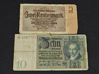 【淘币小摊】实时拍第八百三十一拍   散币场   满百包邮可预留二周 每周一统一发货   -  德国2-10马克纸币【有折】