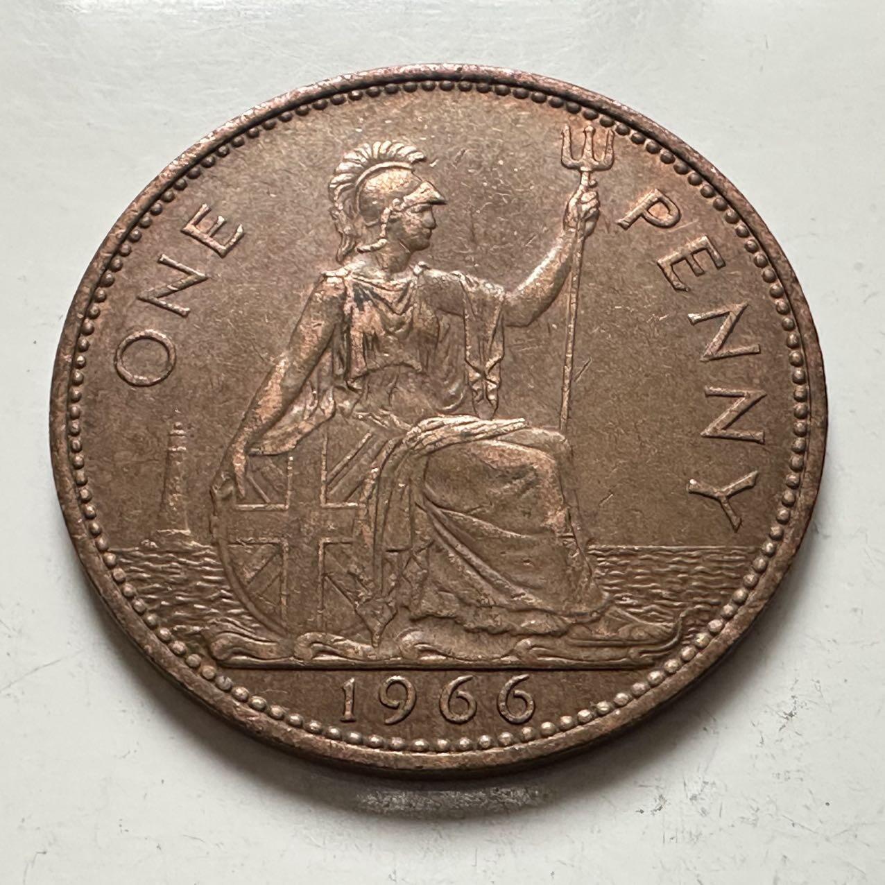 🌹外币初藏🌹🐯2025年第141场  每周二四六晚8️⃣点 接代拍 英国1966年一便士 a