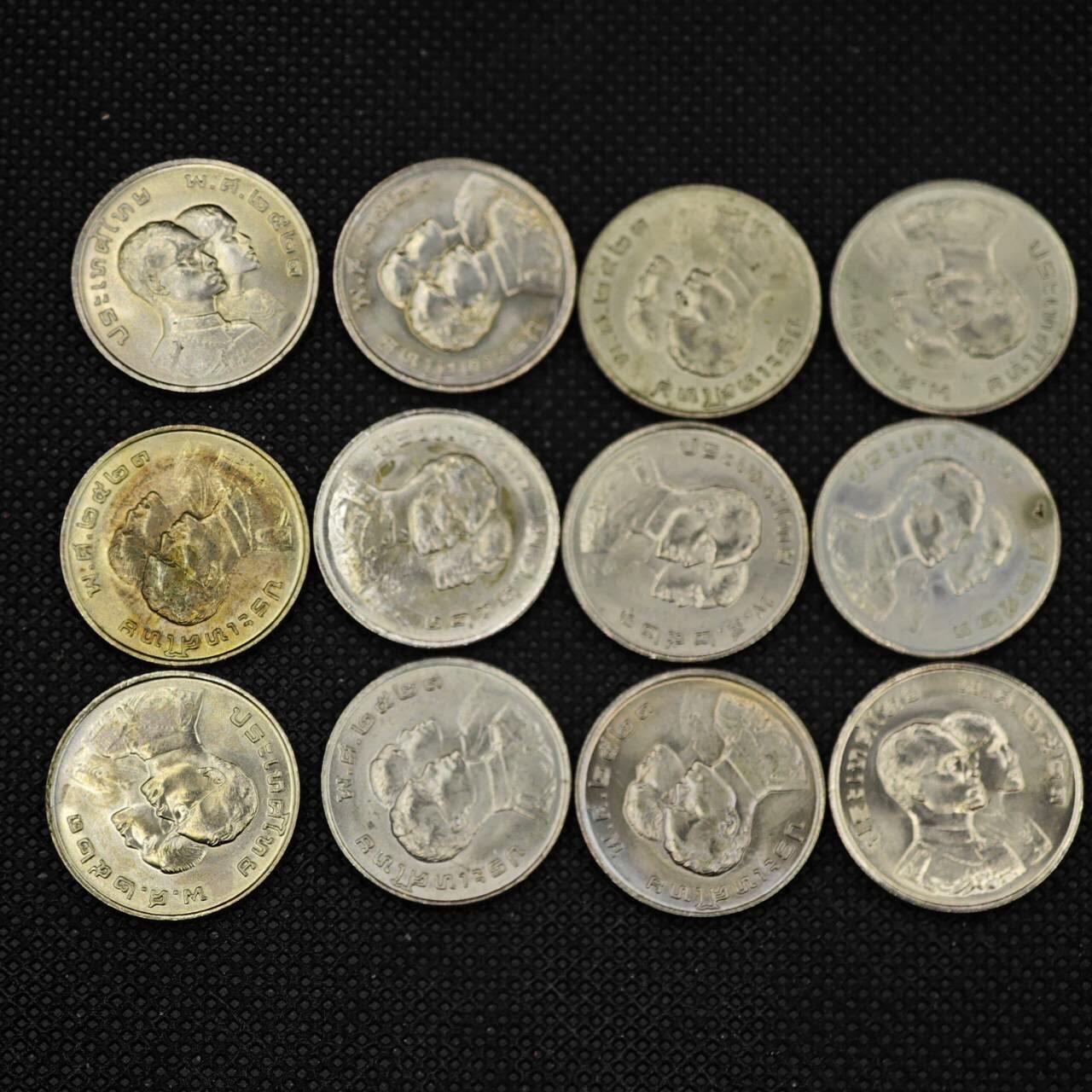 【淘币小摊】实时拍第八百三十一拍   散币场   满百包邮可预留二周 每周一统一发货    泰国1泰铢纪念币12枚