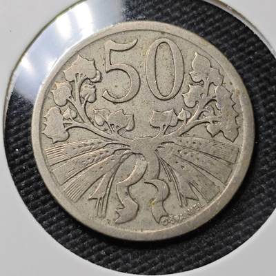KK钱币收藏小铺 第381期  2月预留时间 周末发货 - 1924捷克斯洛伐克50赫勒 