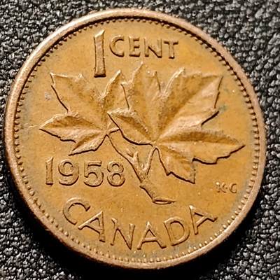 泉币菌-第147场-精品福利场 - 1958年 加拿大1分 青年女王 直径19mm