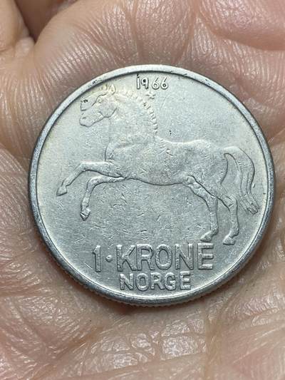 2025年第一百三十七场(总第一百六十三场）外国好品散币场(免佣金) - 挪威🇳🇴1966年1克朗(奥拉夫五世第一版)