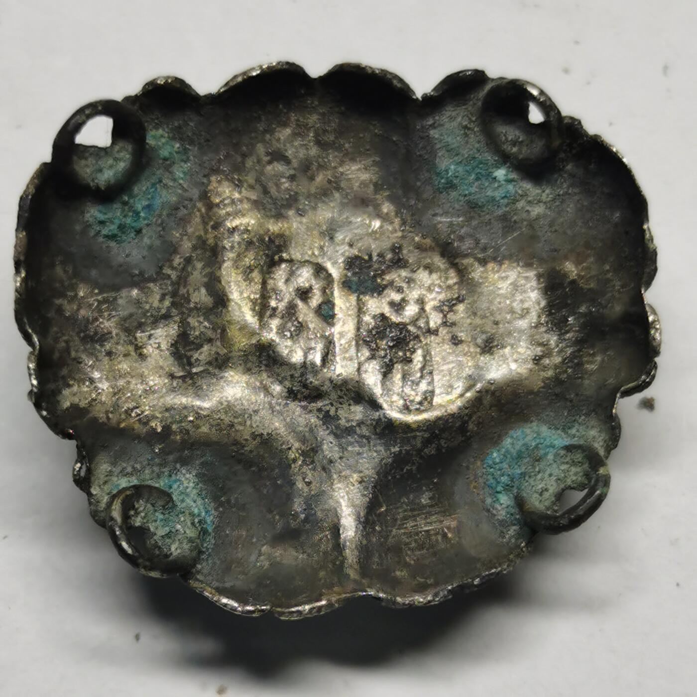 杂件专场89期 清代老银鎏金精美花朵