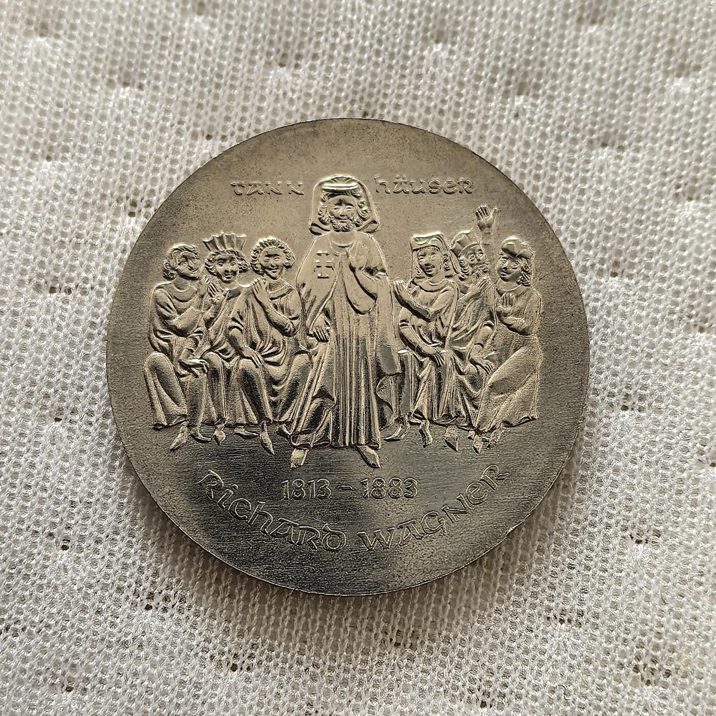 道一币馆币章第一百五十九场 民主德国1983年作曲家理查德·瓦格纳逝世100周年10马克银币 17g 500s 49500