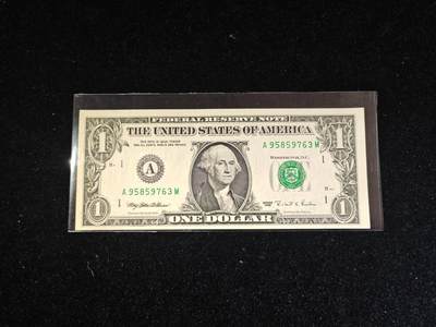 美国 1995年 1美元 无4 A区 全新UNC - 美国 1995年 1美元 无4 A区 全新UNC