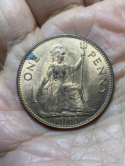 2025年第一百三十七场(总第一百六十三场）外国好品散币场(免佣金) - 英国🇬🇧1963年1便士(伊丽莎白二世青年桂冠第二版)