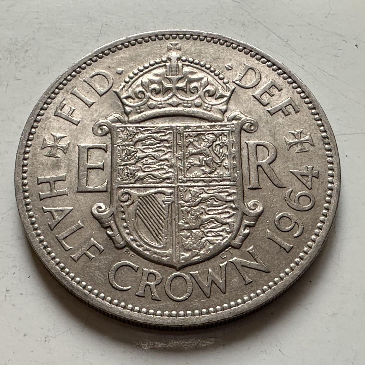 🌹外币初藏🌹🐯2025年第141场  每周二四六晚8️⃣点 接代拍 英国1964年半克朗 a