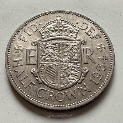 🌹外币初藏🌹🐯2025年第141场  每周二四六晚8️⃣点 接代拍 - 英国1964年半克朗 a