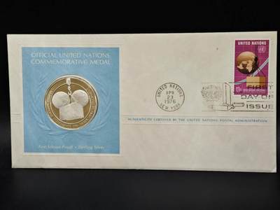 【淘币小摊】实时拍第八百三十拍   银币套币场   满百包邮可预留二周 每周一统一发货   - 联合国精制银章重20克925银银价260