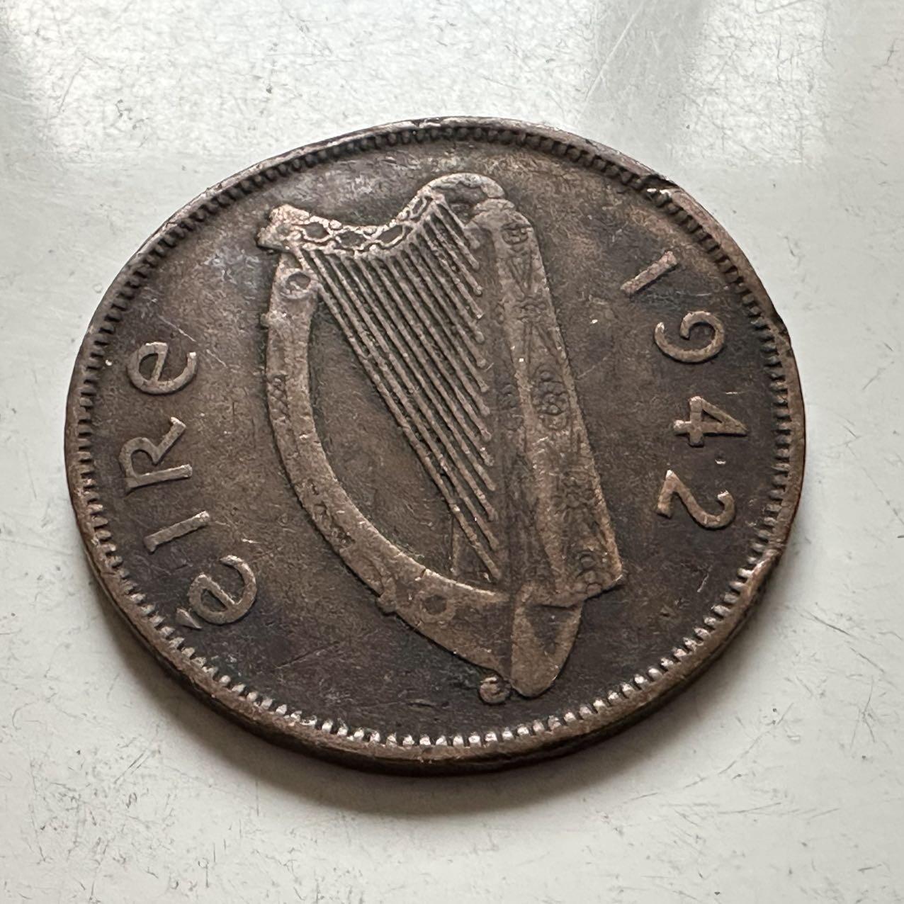 🌹外币初藏🌹🐯2025年第141场  每周二四六晚8️⃣点 接代拍 爱尔兰1942年半便士