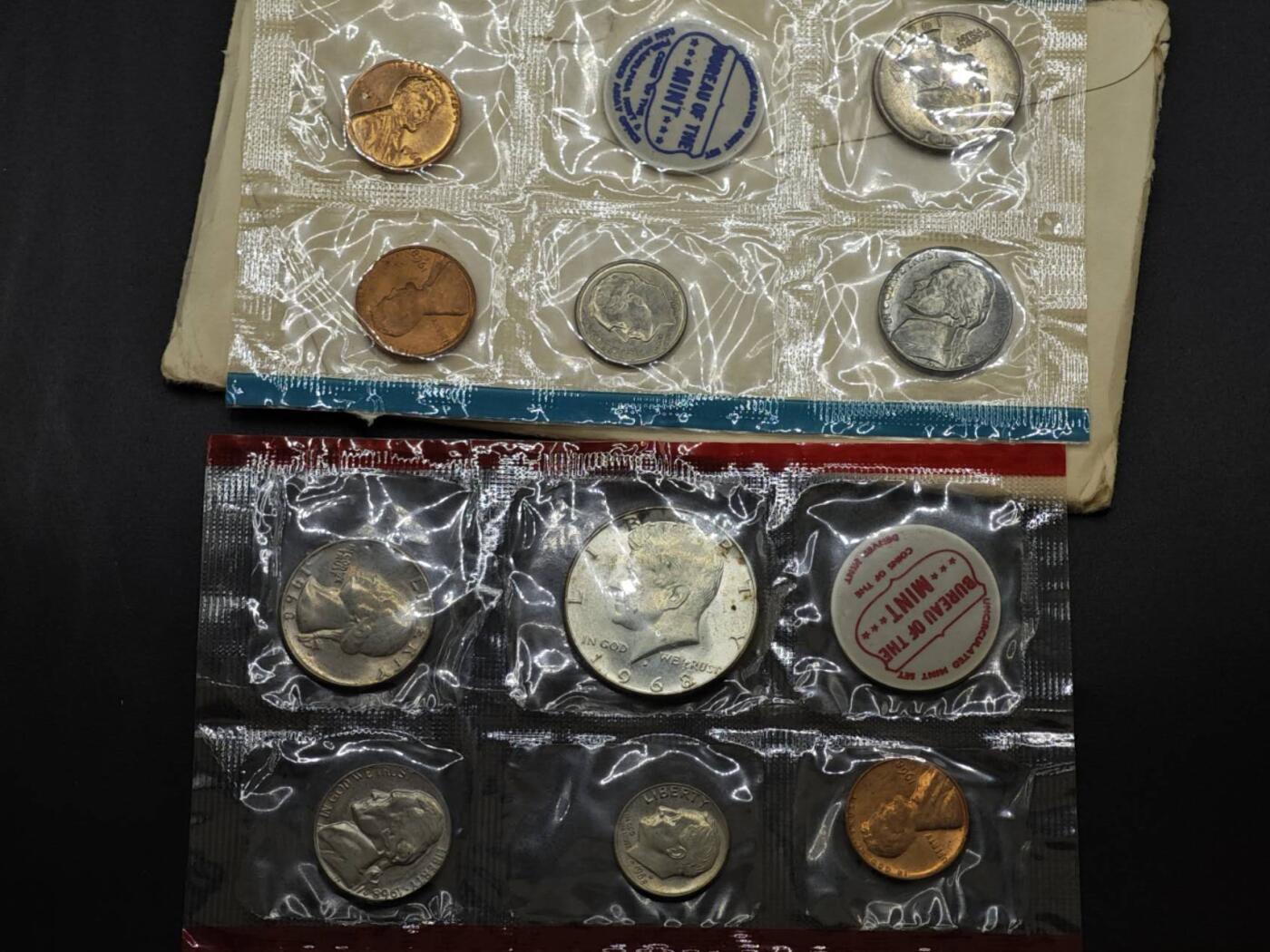 【淘币小摊】实时拍第八百三十拍   银币套币场   满百包邮可预留二周 每周一统一发货   美国1968年肯尼迪套币含1枚银币