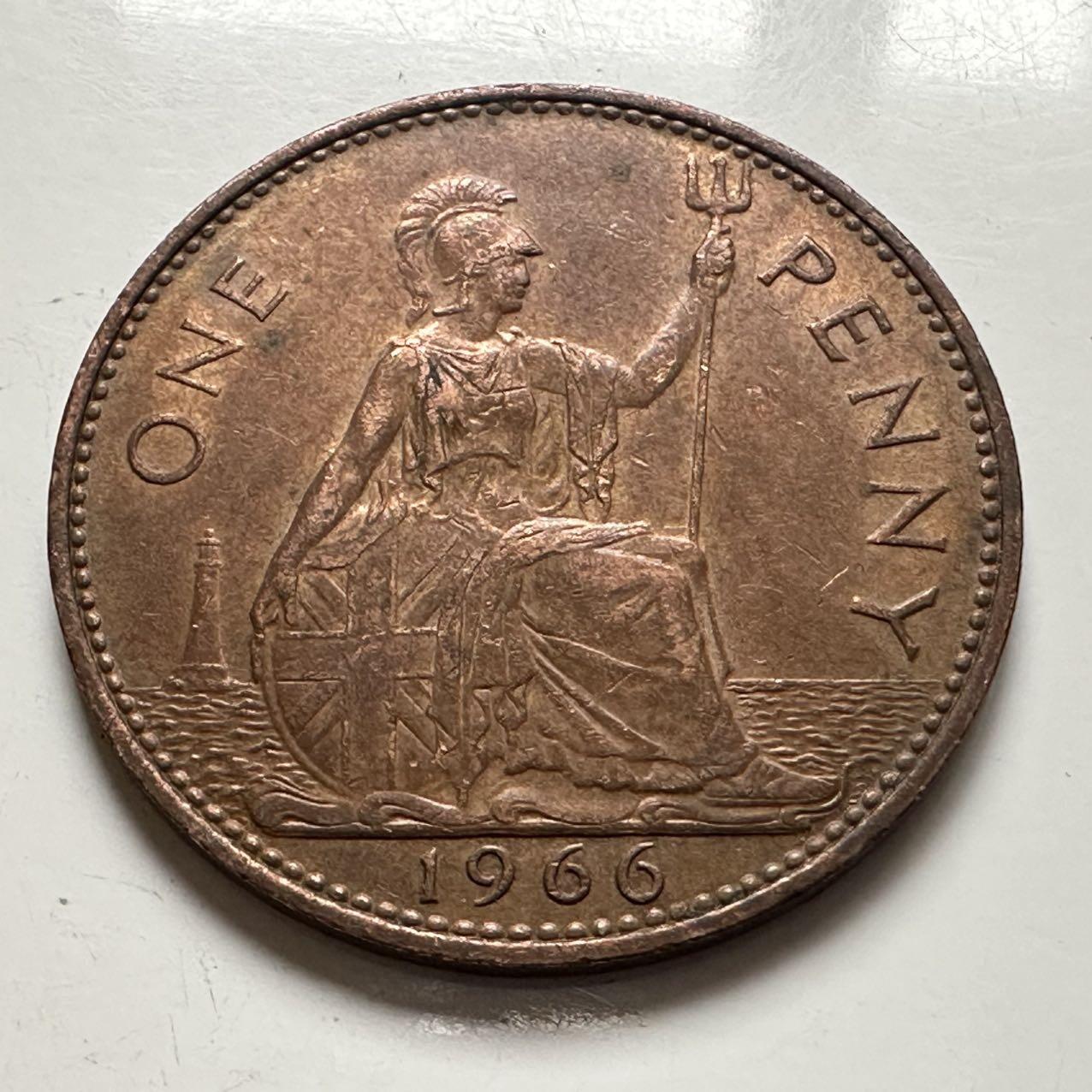 🌹外币初藏🌹🐯2025年第141场  每周二四六晚8️⃣点 接代拍 英国1966年一便士 c