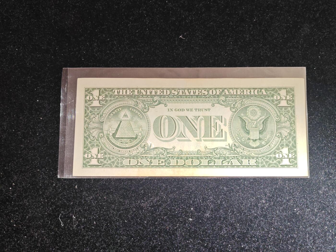 美国纸币 1999年 1美元 靓号 非全新好品