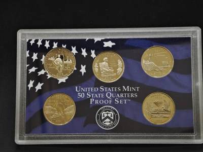 【淘币小摊】实时拍第八百三十拍   银币套币场   满百包邮可预留二周 每周一统一发货   - 美国2003年精制州币5枚套