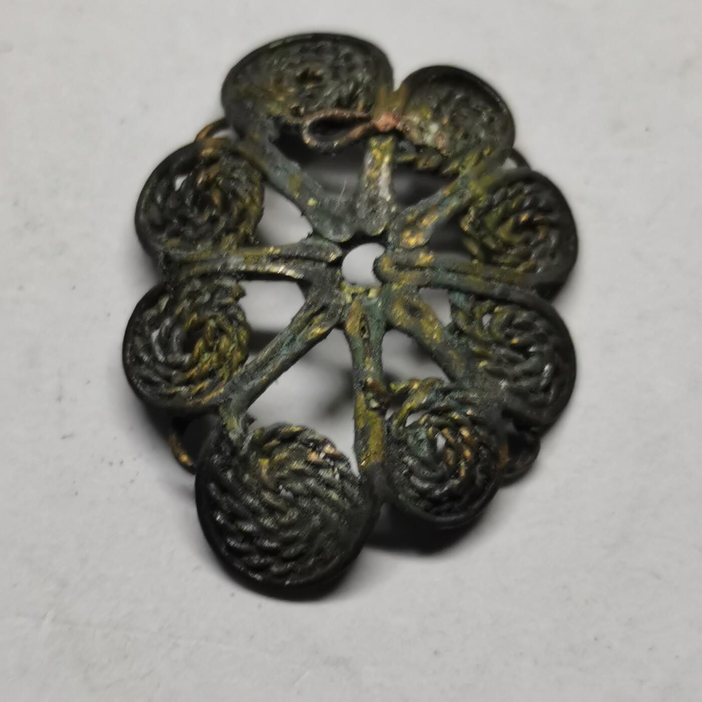 杂件专场89期 清代鎏金掐丝花朵