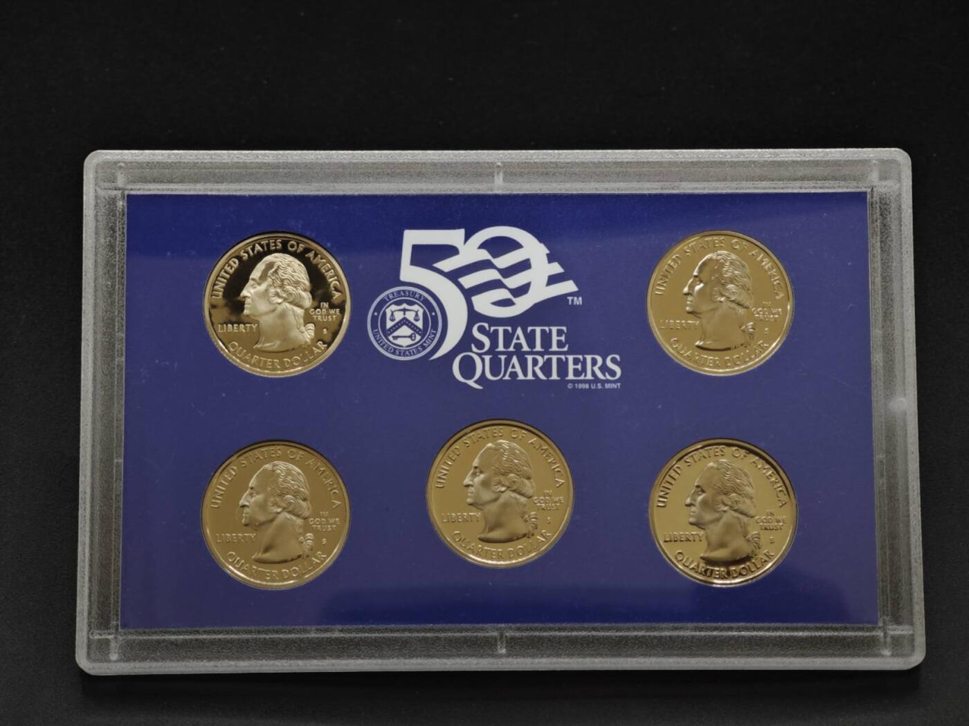 【淘币小摊】实时拍第八百三十拍   银币套币场   满百包邮可预留二周 每周一统一发货   美国2003年精制州币5枚套