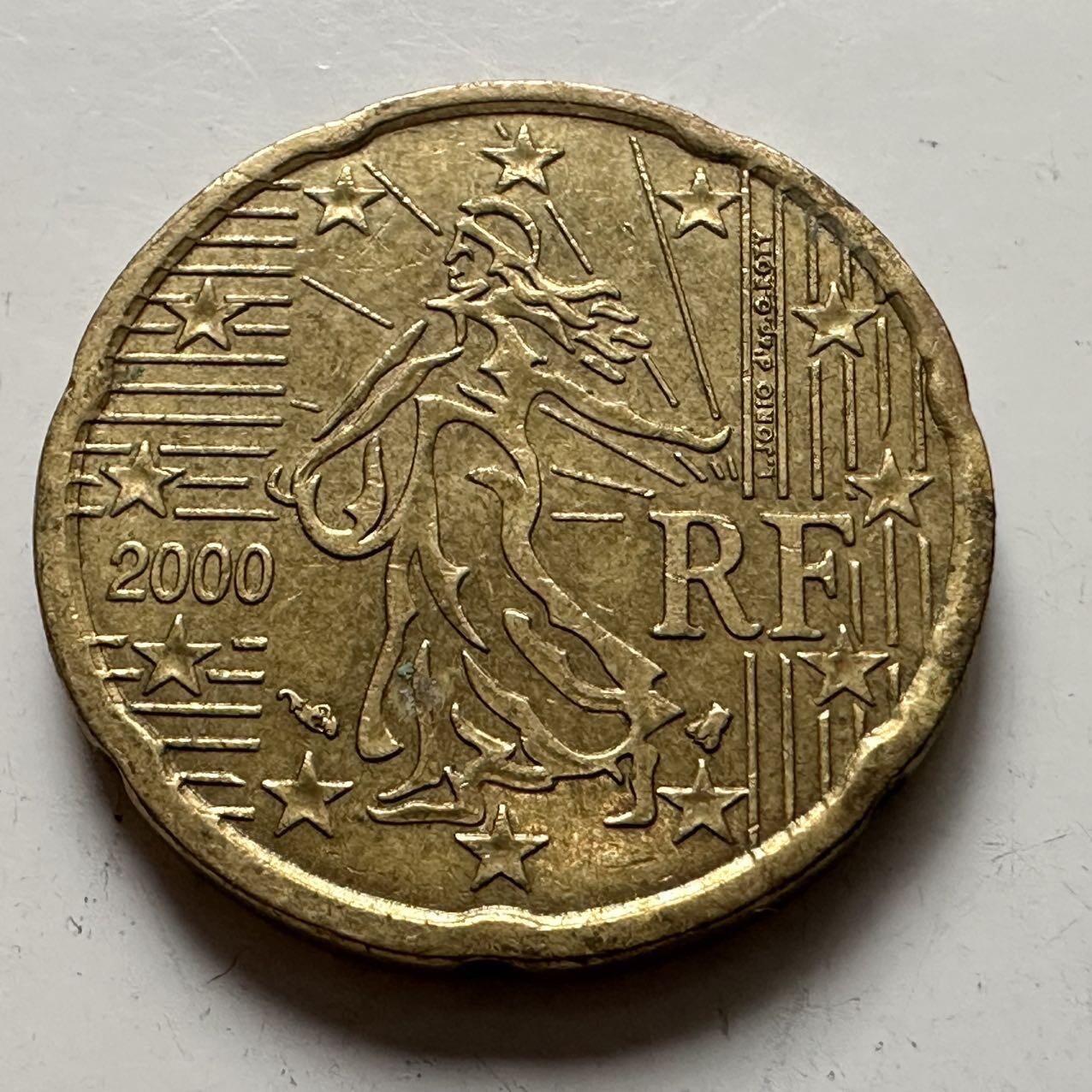 🌹外币初藏🌹🐯2025年第141场  每周二四六晚8️⃣点 接代拍 法国2000年20欧分