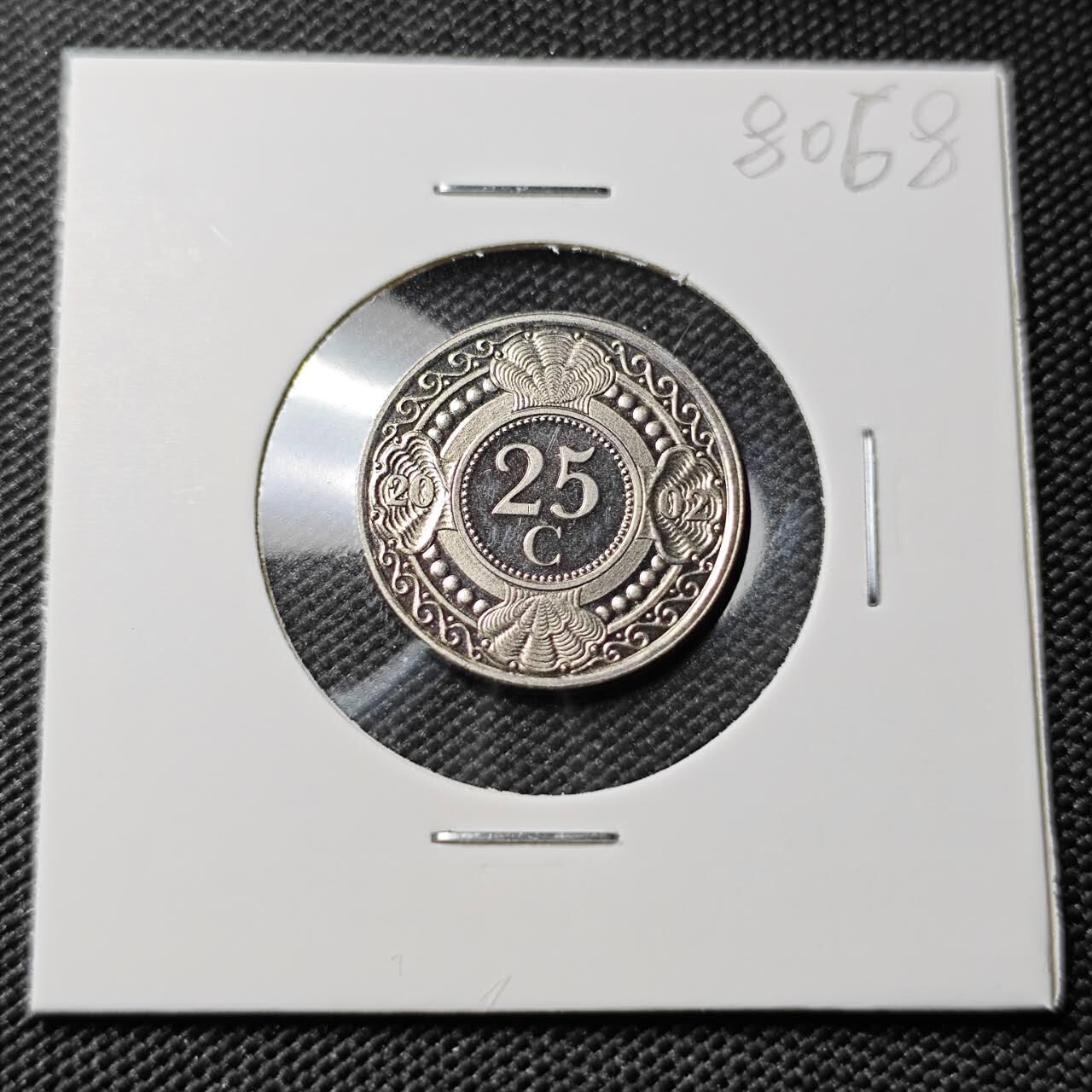 KK钱币收藏小铺 第380期  2月预留时间 周末发货   2002荷属安地列斯25分 好品