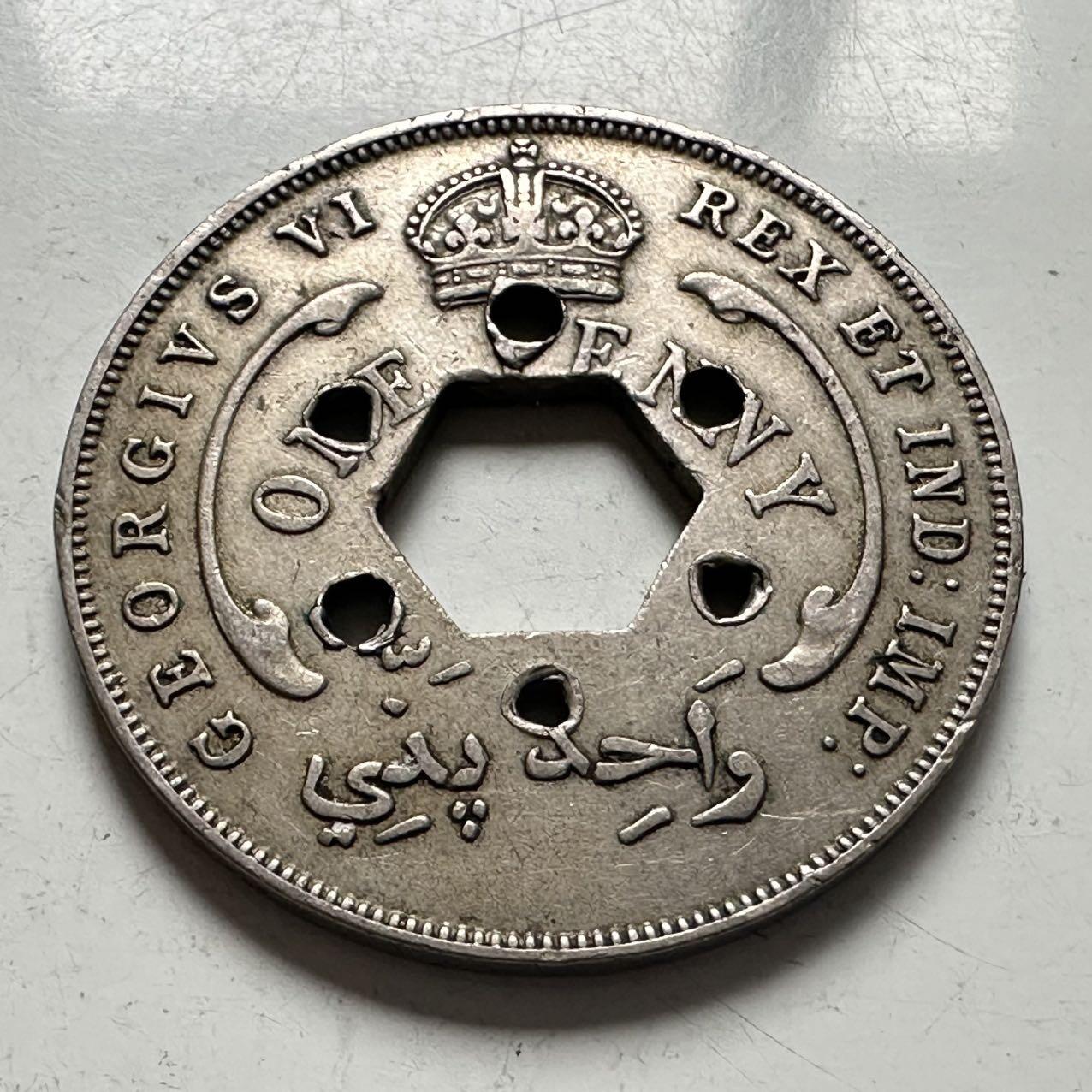 🌹外币初藏🌹🐯2025年第141场  每周二四六晚8️⃣点 接代拍 英属西非1937年 1便士 有打孔