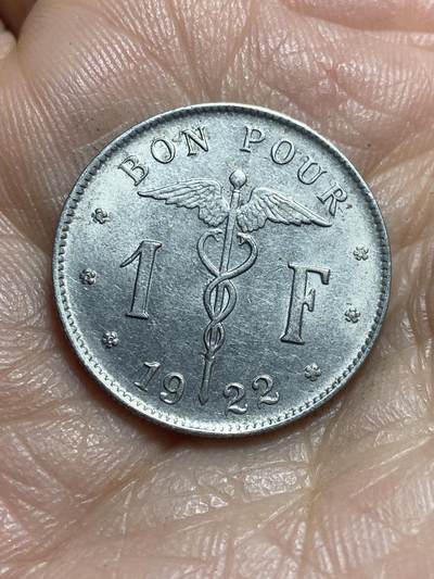 2025年第一百三十七场(总第一百六十三场）外国好品散币场(免佣金) - 好品–比利时🇧🇪1922年1法郎(阿尔贝一世时期，法语版)