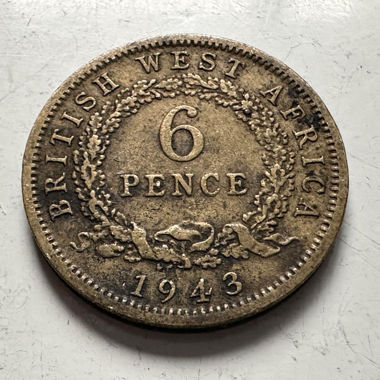 🌹外币初藏🌹🐯2025年第141场  每周二四六晚8️⃣点 接代拍 英属西非1943年6便士