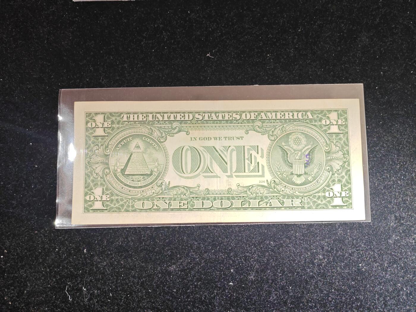 美国纸币 1995年 1美元 K区 非全新好品