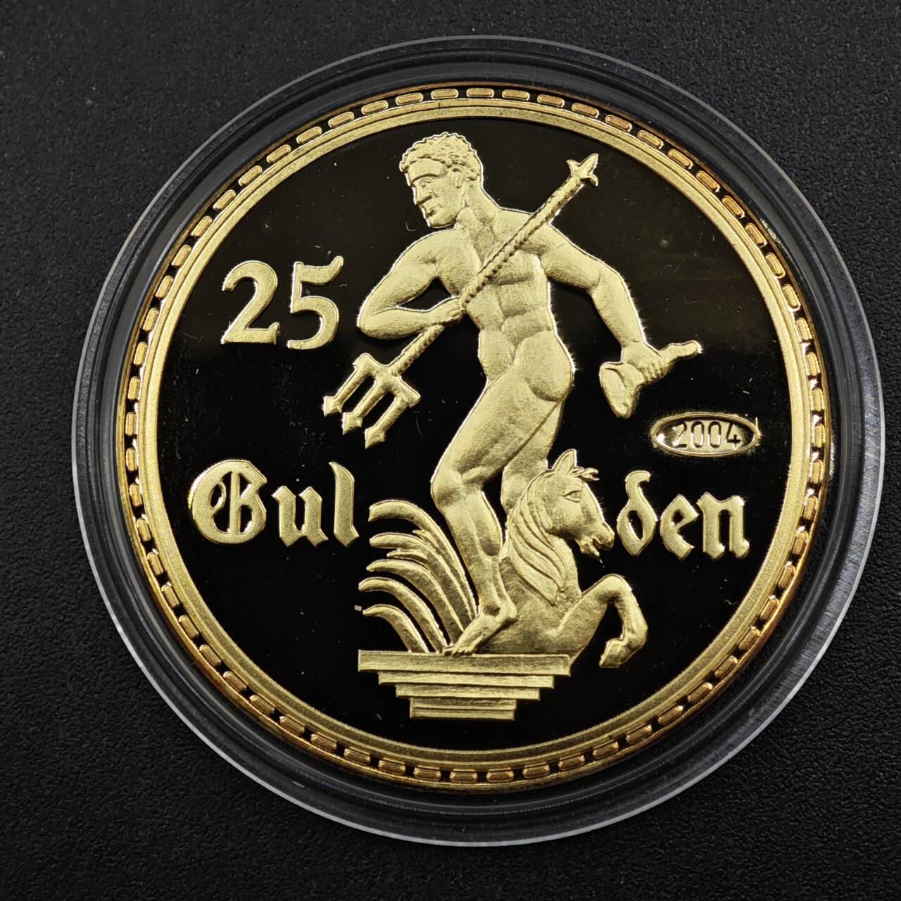 【淘币小摊】实时拍第八百三十拍   银币套币场   满百包邮可预留二周 每周一统一发货   但泽2004年后铸25盾镀金银章重15克银价210