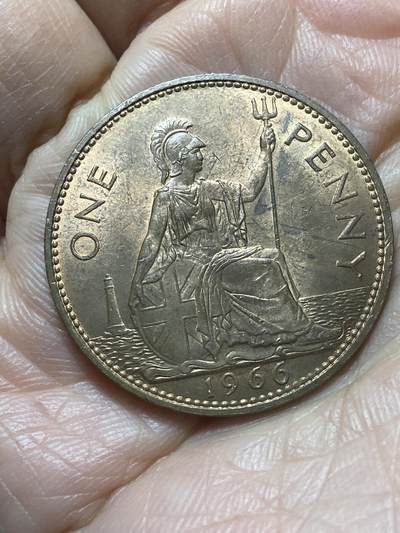 2025年第一百三十七场(总第一百六十三场）外国好品散币场(免佣金) - 原光好品–英国🇬🇧1966年1便士(伊丽莎白二世青年桂冠第二版)