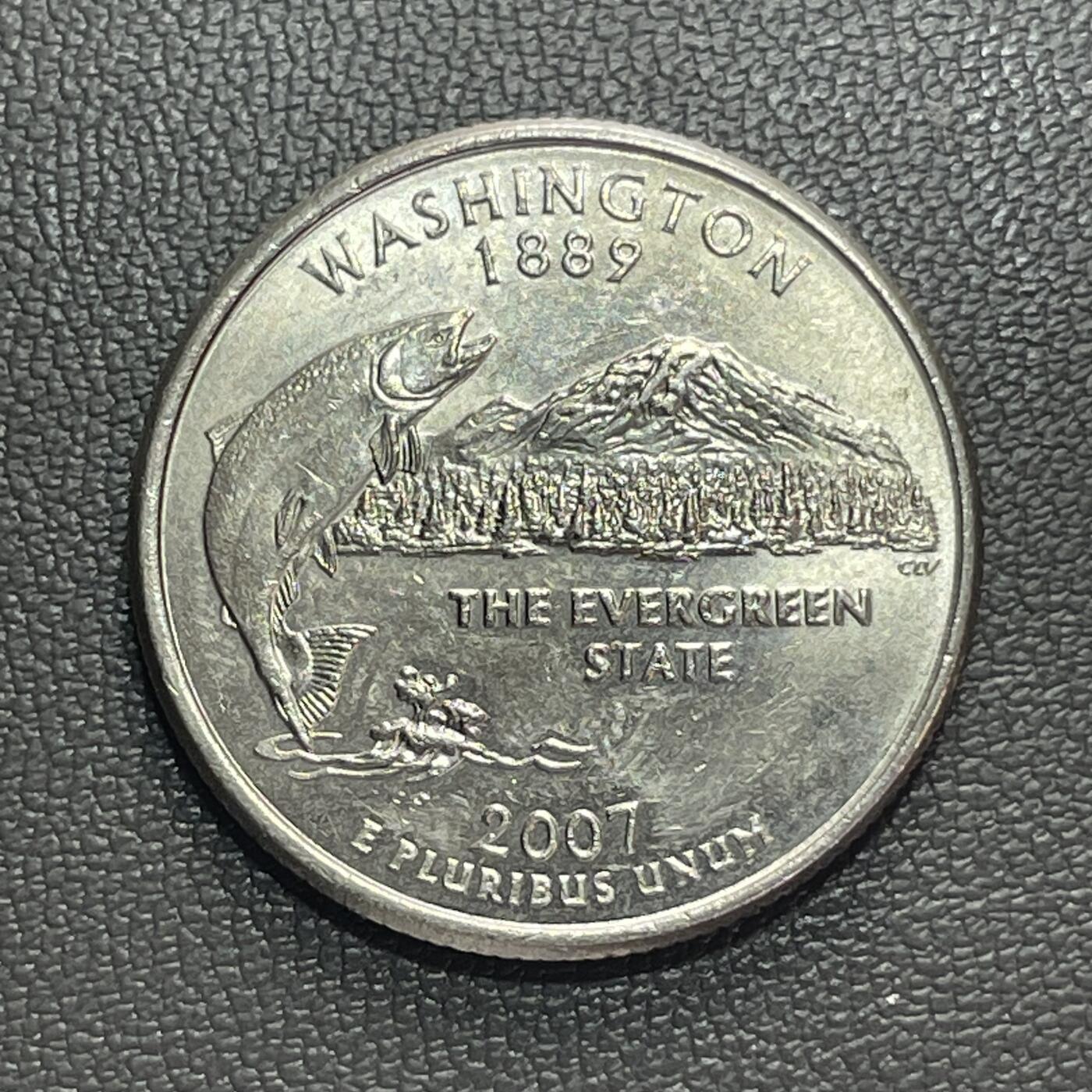 回流1222 美国州币系列之2007年华盛顿州 虹鳟鱼、雷尼尔山与常青森林