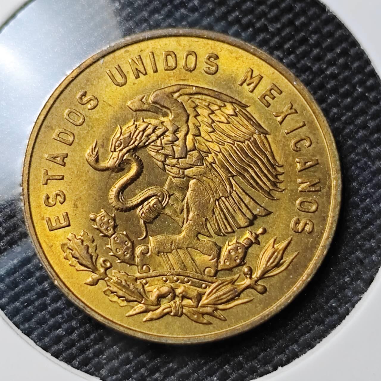 KK钱币收藏小铺 第380期  2月预留时间 周末发货  1966墨西哥女头 大版铜币