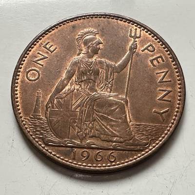 🌹外币初藏🌹🐯2025年第141场  每周二四六晚8️⃣点 接代拍 - 英国1966年一便士 b