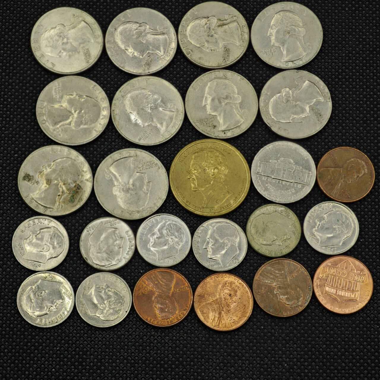 【淘币小摊】实时拍第八百三十一拍   散币场   满百包邮可预留二周 每周一统一发货    美国美分25枚