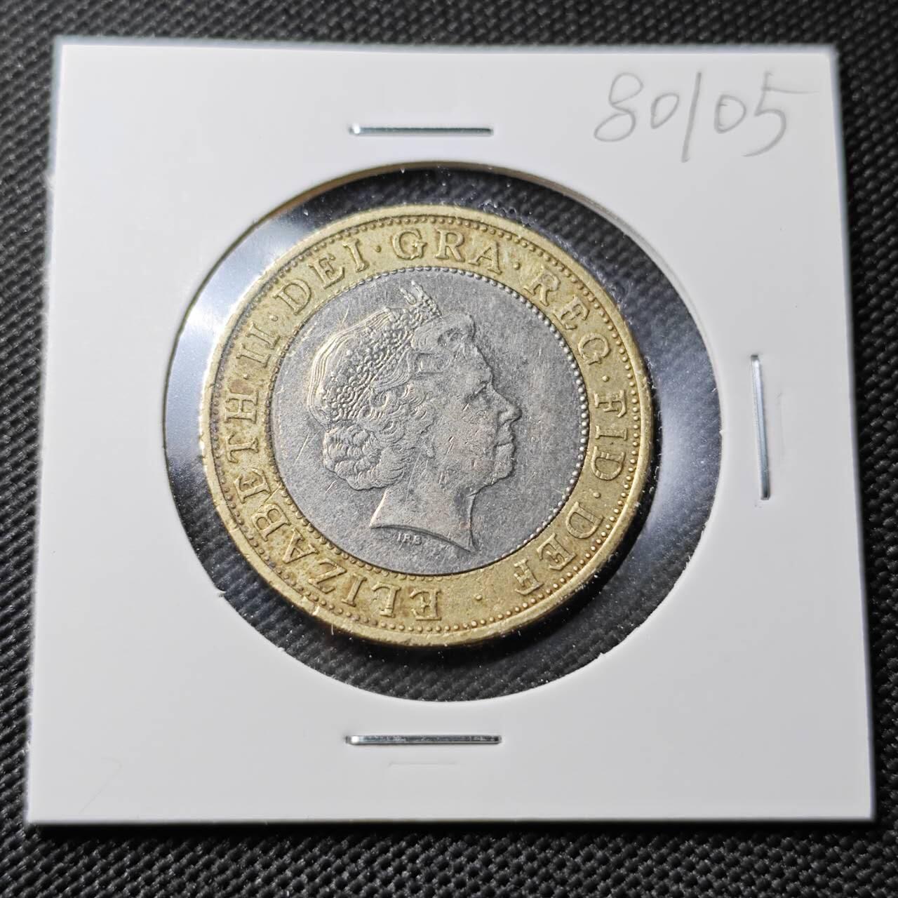 KK钱币收藏小铺 第380期  2月预留时间 周末发货 英国2镑双色币 