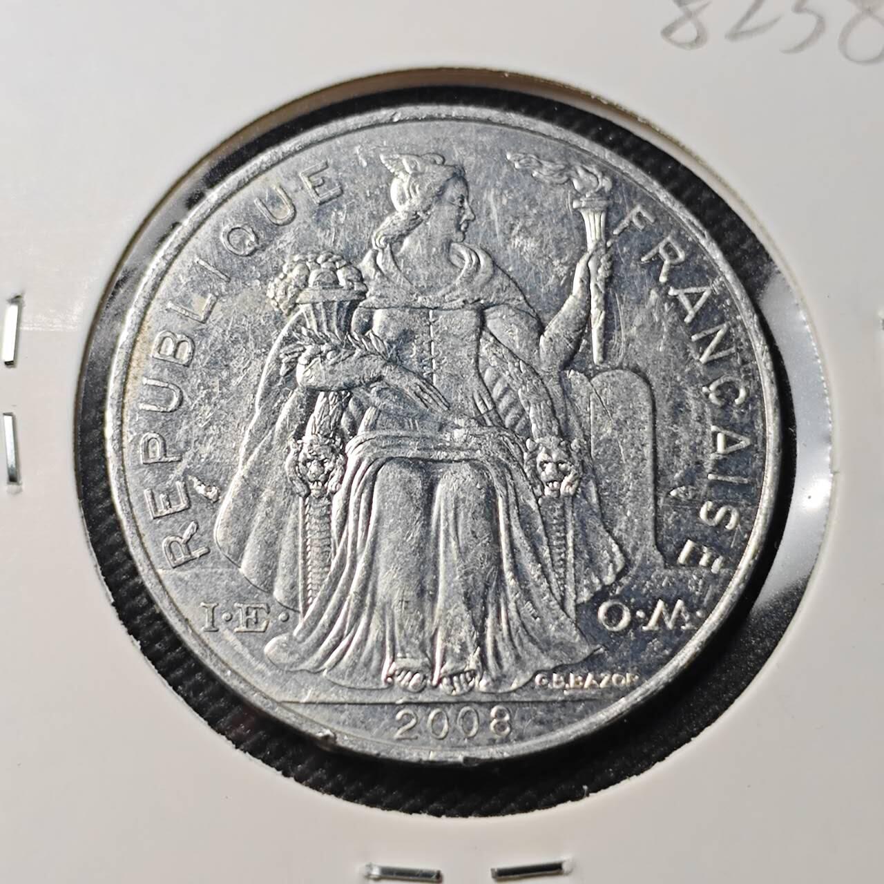 KK钱币收藏小铺 第382期  2月预留时间 周末发货  2008新喀里多尼亚5法郎