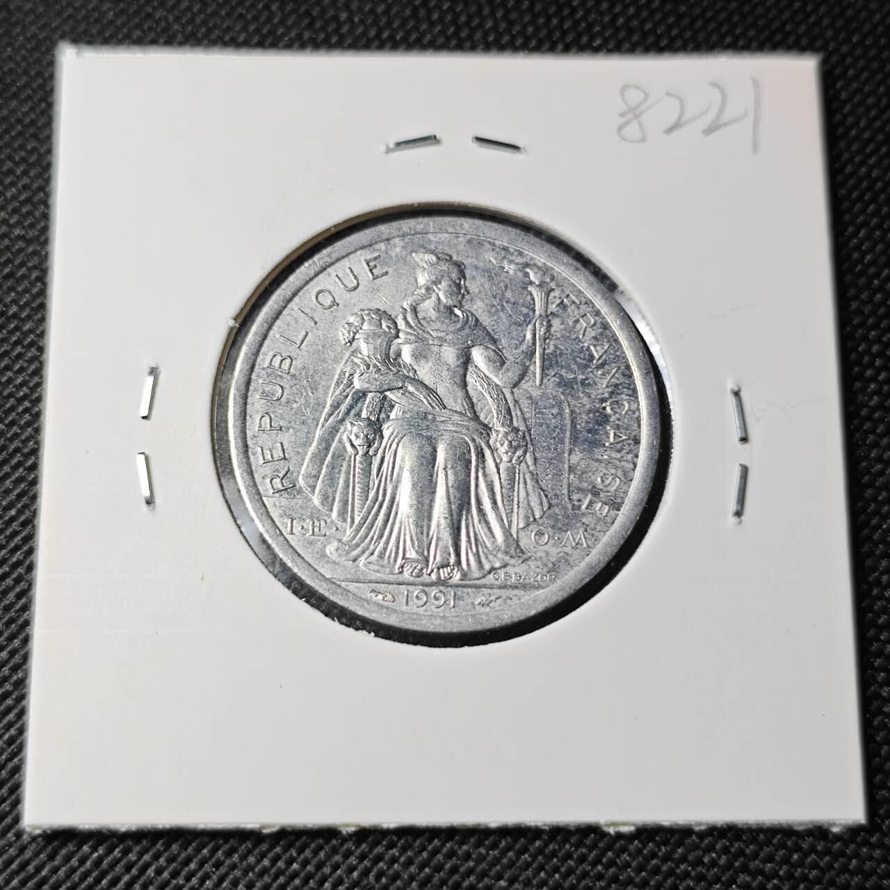 KK钱币收藏小铺 第382期  2月预留时间 周末发货  1991新喀里多尼亚2法郎