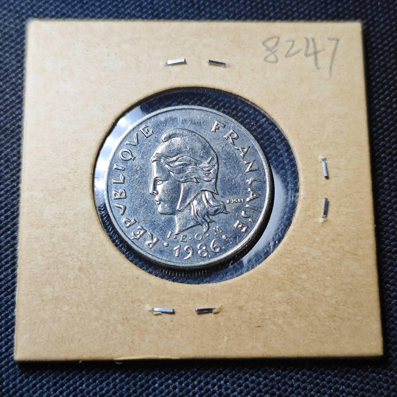 KK钱币收藏小铺 第382期  2月预留时间 周末发货  1986新喀里多尼亚10法郎