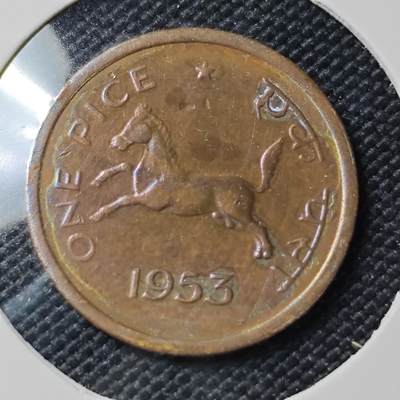 KK钱币收藏小铺 第382期  2月预留时间 周末发货 -  1953印度1派沙 铜币小马!