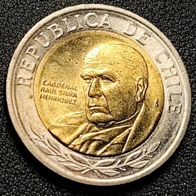 泉币菌-第150场-精品福利场 - 原光极美 智利2002年500比索双色金属币 主教劳尔·席尔瓦·恩里克斯 26MM