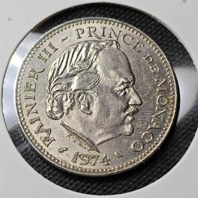KK钱币收藏小铺 第381期  2月预留时间 周末发货 -  1974摩纳哥5法郎