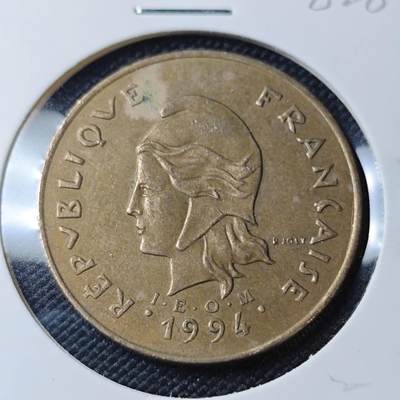 KK钱币收藏小铺 第382期  2月预留时间 周末发货 -   1994新喀里多尼亚100法郎